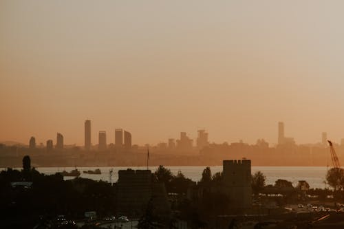 City Skyline View during Sunset
