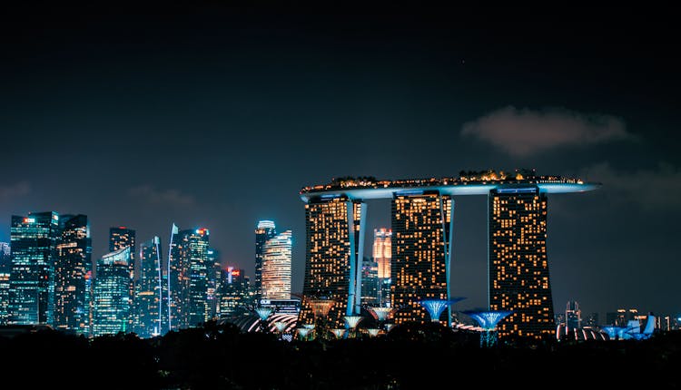 Marina Bay Sands Singapore At Night 