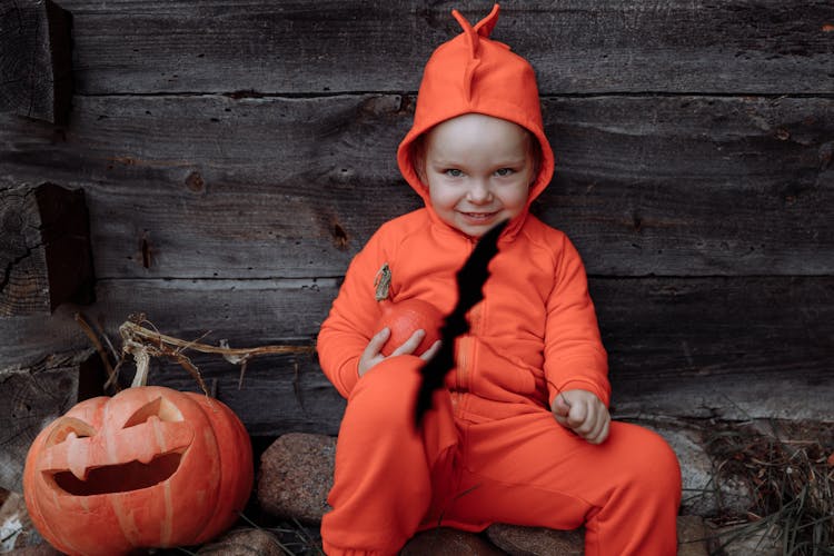 Photograph Of A Child In A Halloween Costume