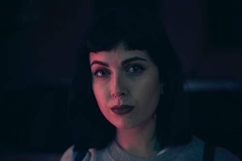 Portrait of a Woman Wearing Makeup