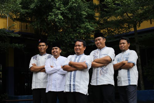 Free Group of Men in Barong Shirts Stock Photo