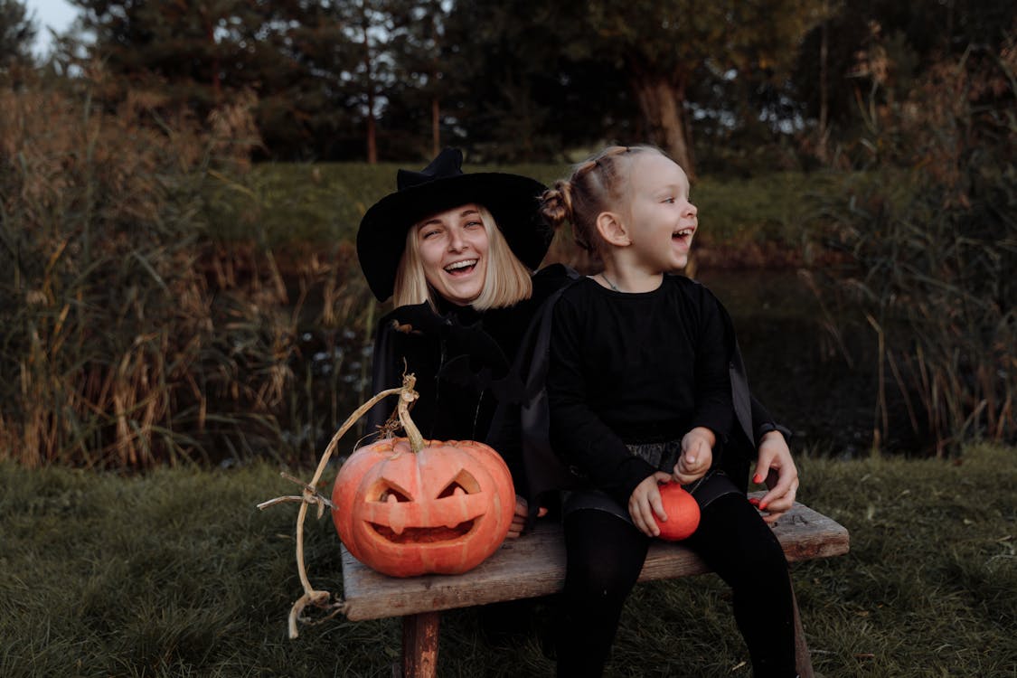 Free Witch Mom and Daughter Stock Photo
