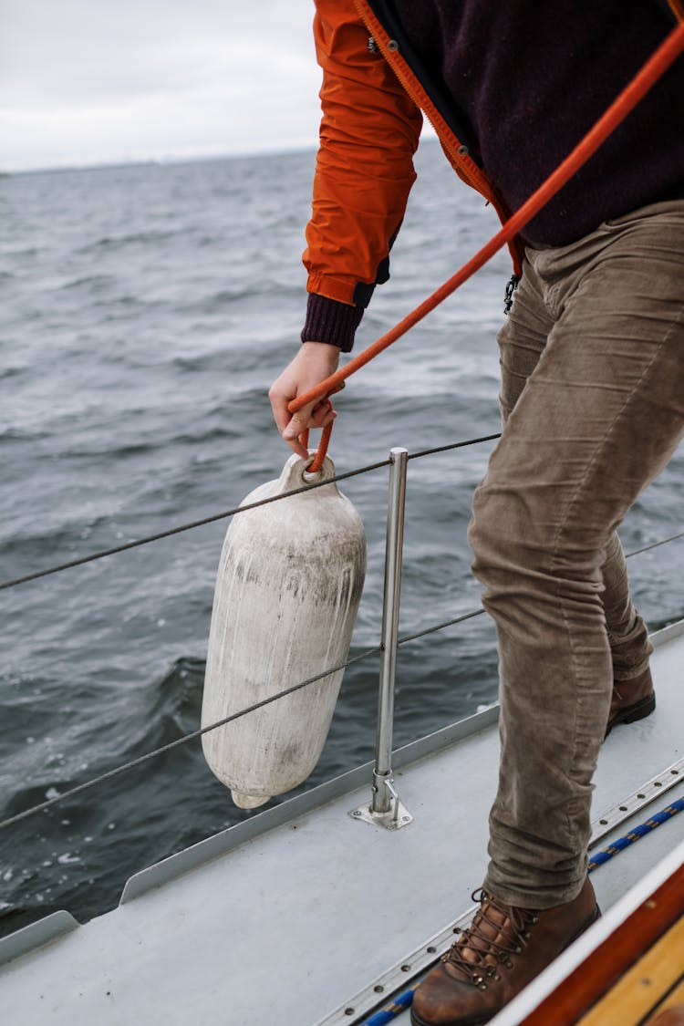 Man Pulling A Buoy On A Rope