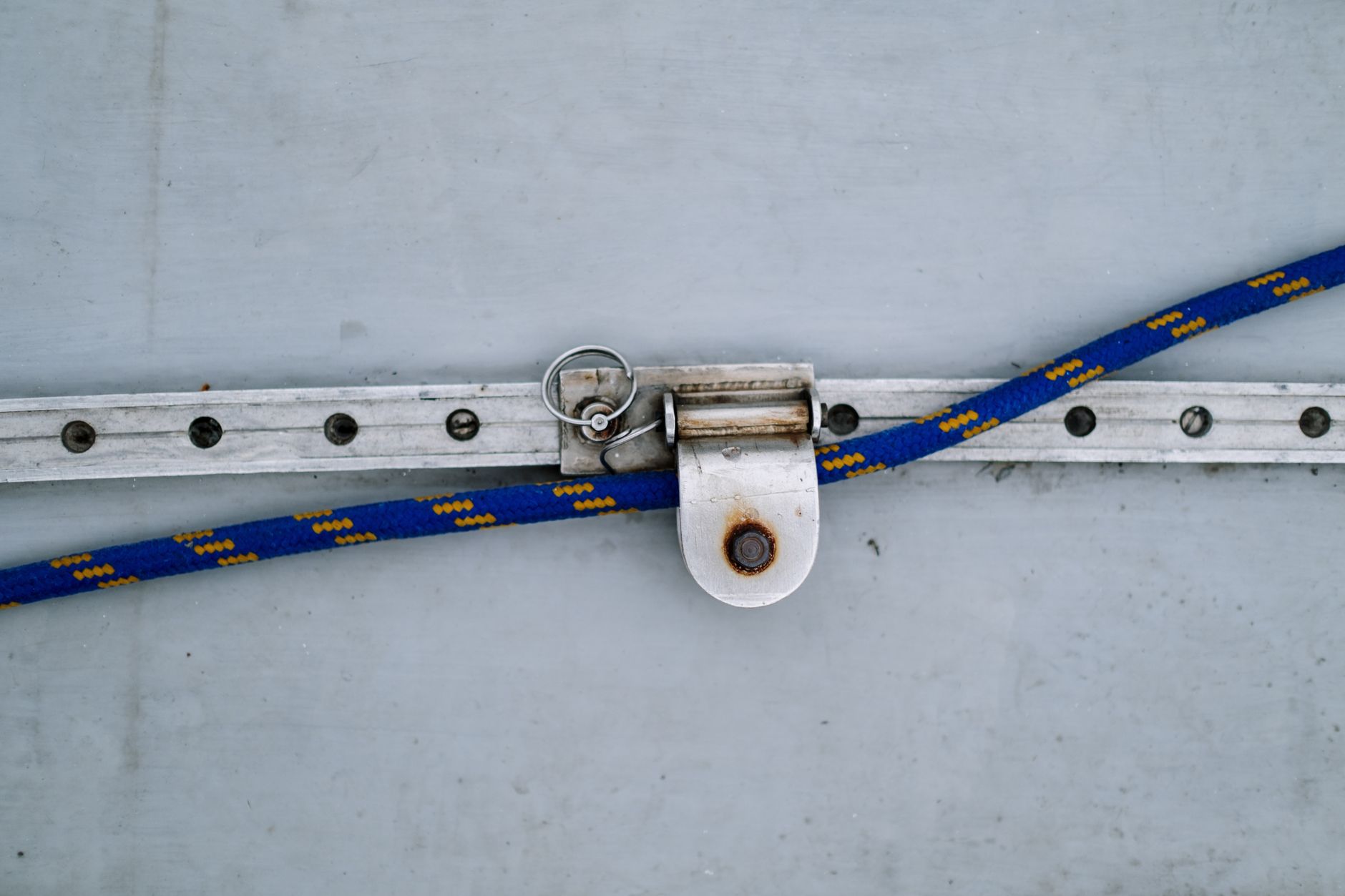 Close-up of rigging straps securing cargo