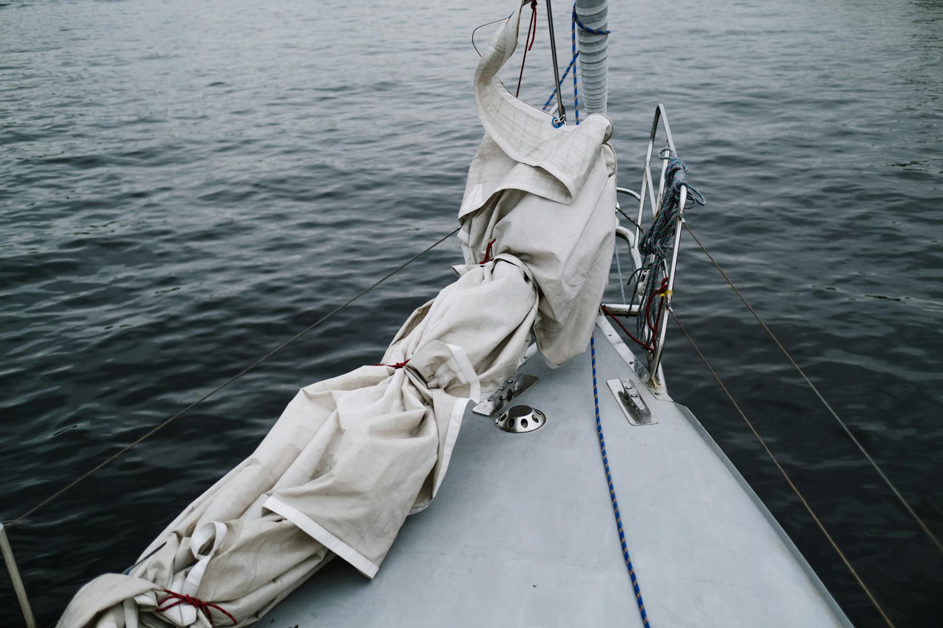 Tied Sail on Sailboat