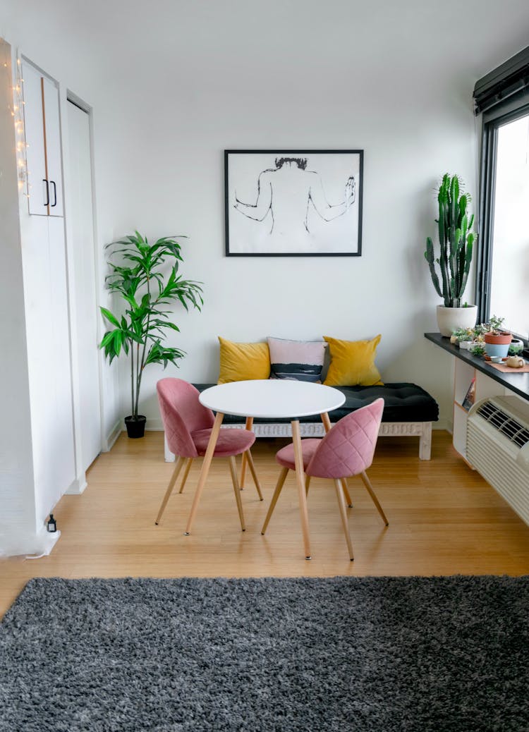 Contemporary Room Interior With Furniture And Carpet On Floor