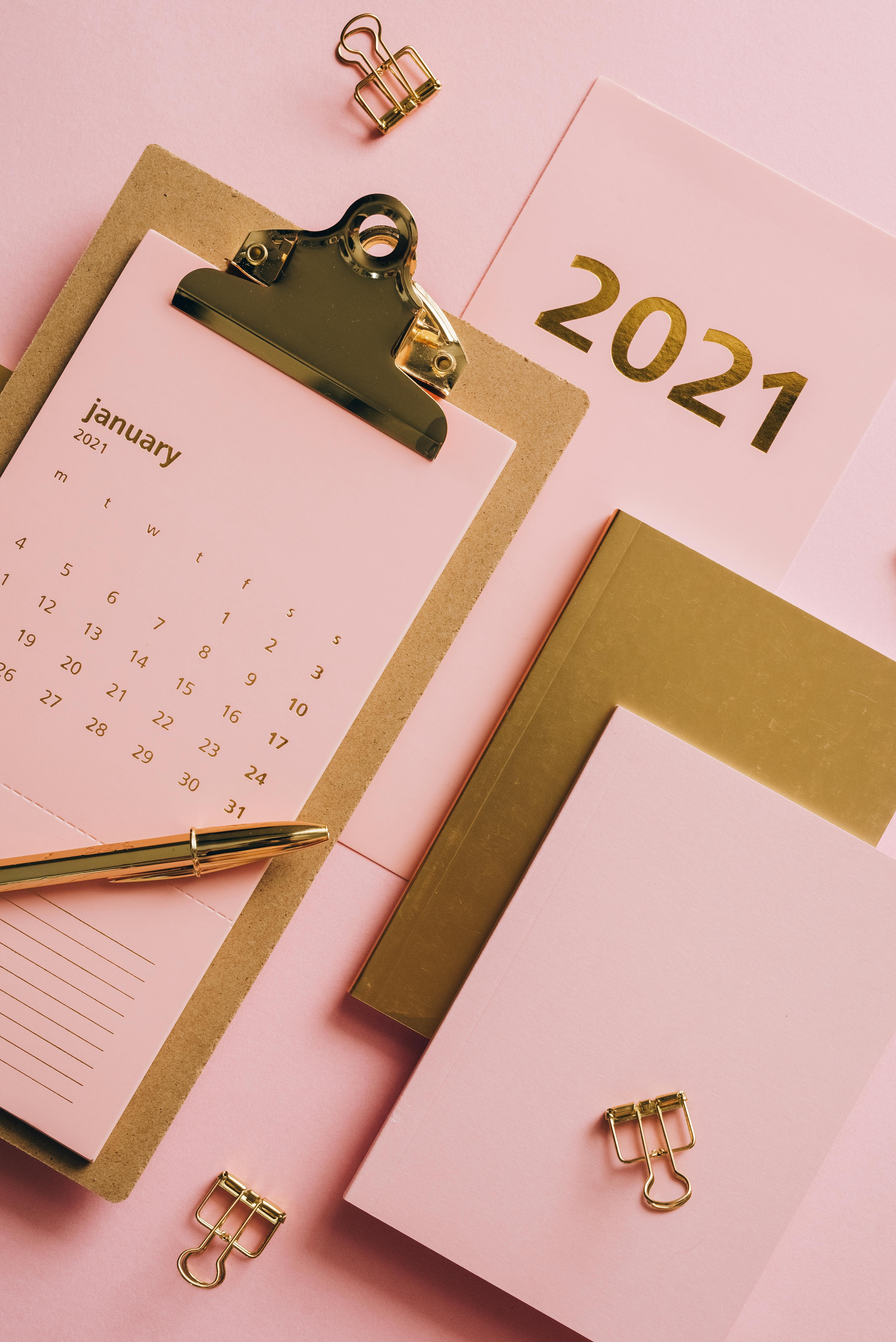 stylish office supplies arranged on table