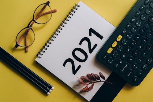 Calendar, Eyeglasses and Keyboard