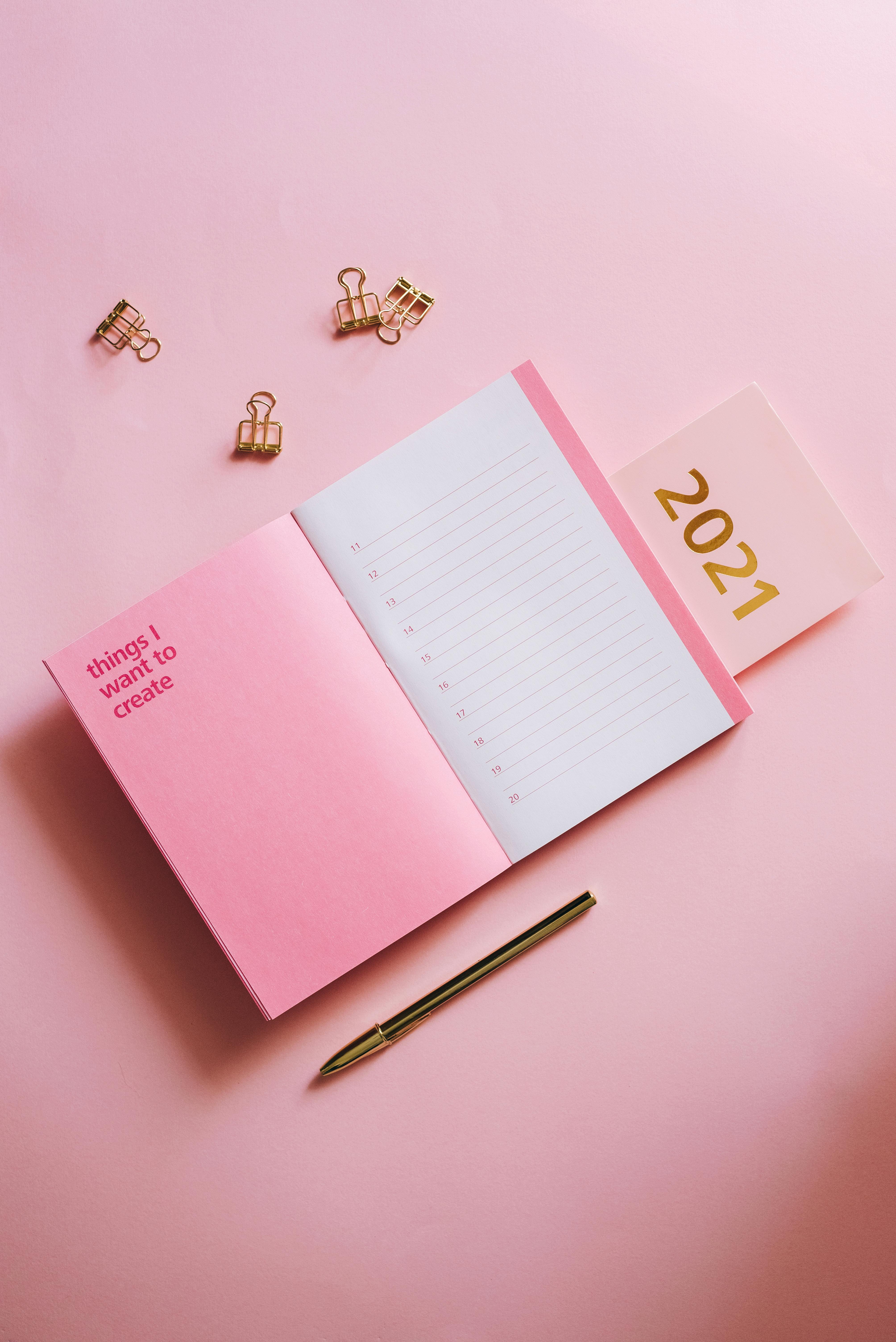 woman notebook writing calendar