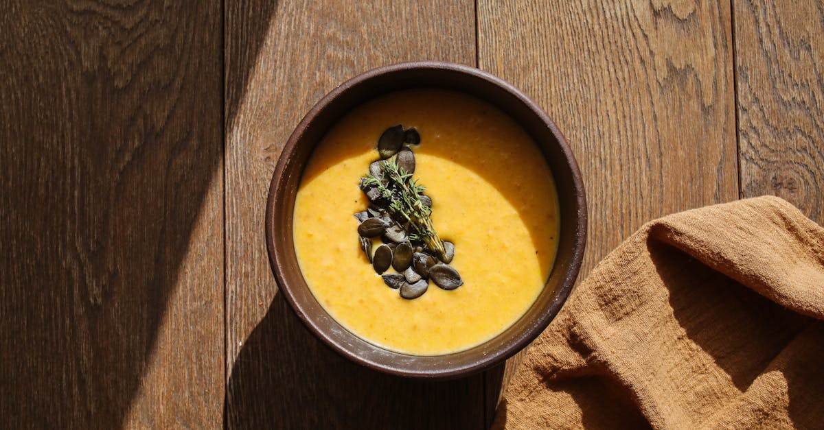 Overhead Shot of Pumpkin Soup