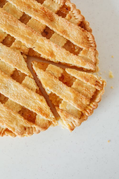 Close-up of a Sliced Lemon Pie