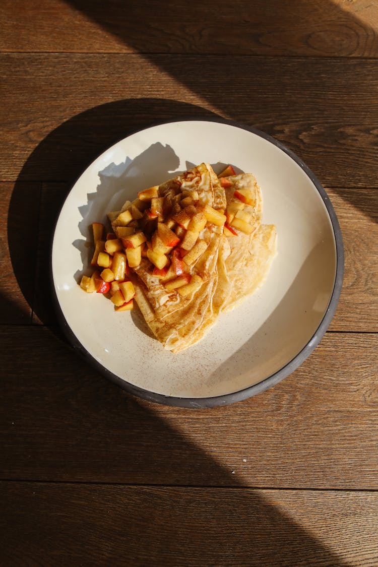 Close-up Of Apple Cinnamon Crepes