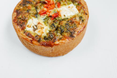 Close-up of Baked Quiche Dish 