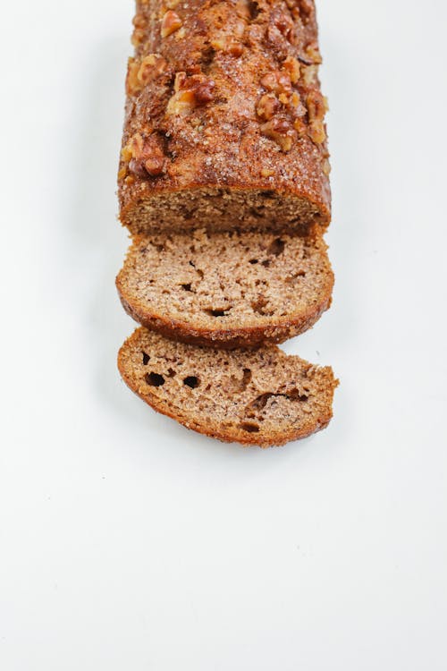 Close-Up Shot of Sliced Brown Bread