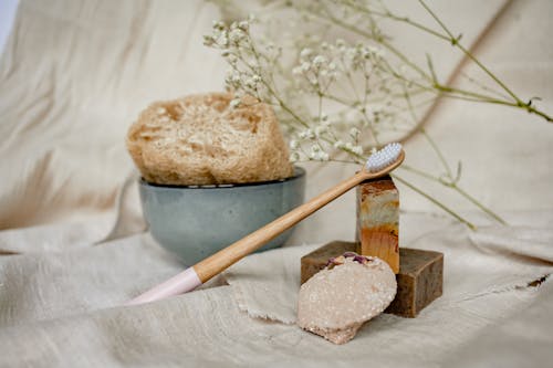 Bamboo Toothbrush on Bar Soap