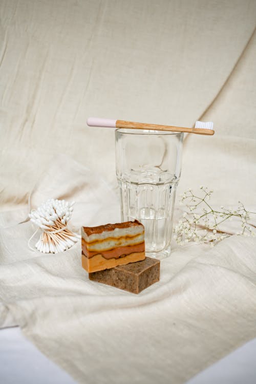 Cotton Buds Organic Soap Bars and a Wooden Toothbrush