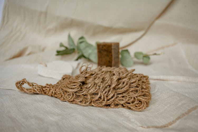 Brown Rope On White Textile