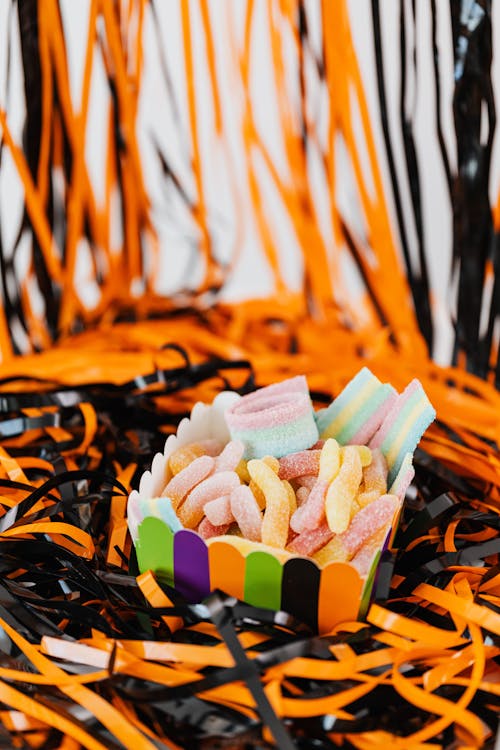 Free Assorted Chewy Candies in a Container Stock Photo