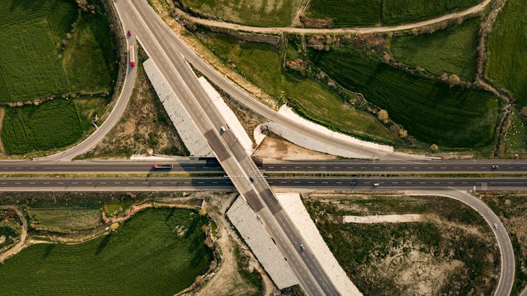 Aerial Photography Of Intersecting Roads