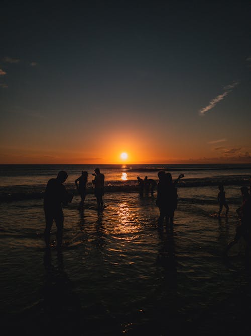 Photos gratuites de plage, soleil doré