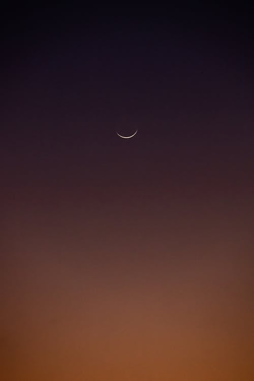 Бесплатное стоковое фото с вертикальный выстрел, вечер-небо, луна