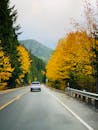 Car on Road in Autumn