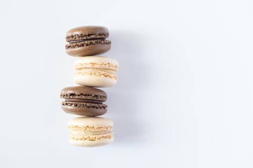 French Macarons on a White Surface 