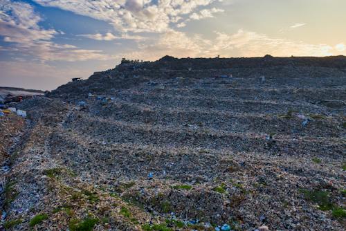 Mountain of Landfill during Dawn 