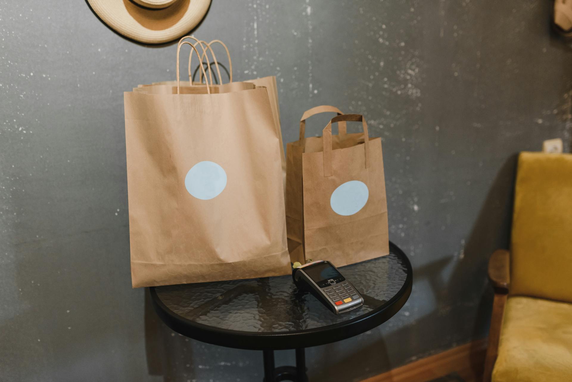 Payment Terminal in Room with Bags