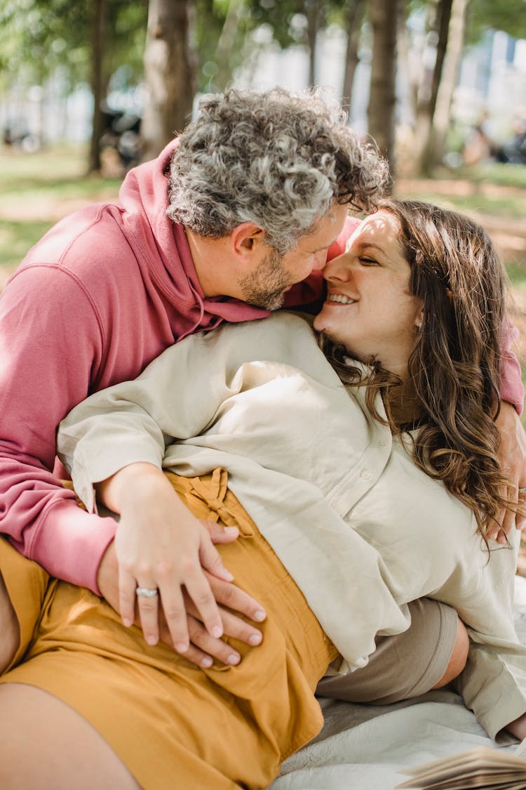 Couple Spending Time On Picnic Together