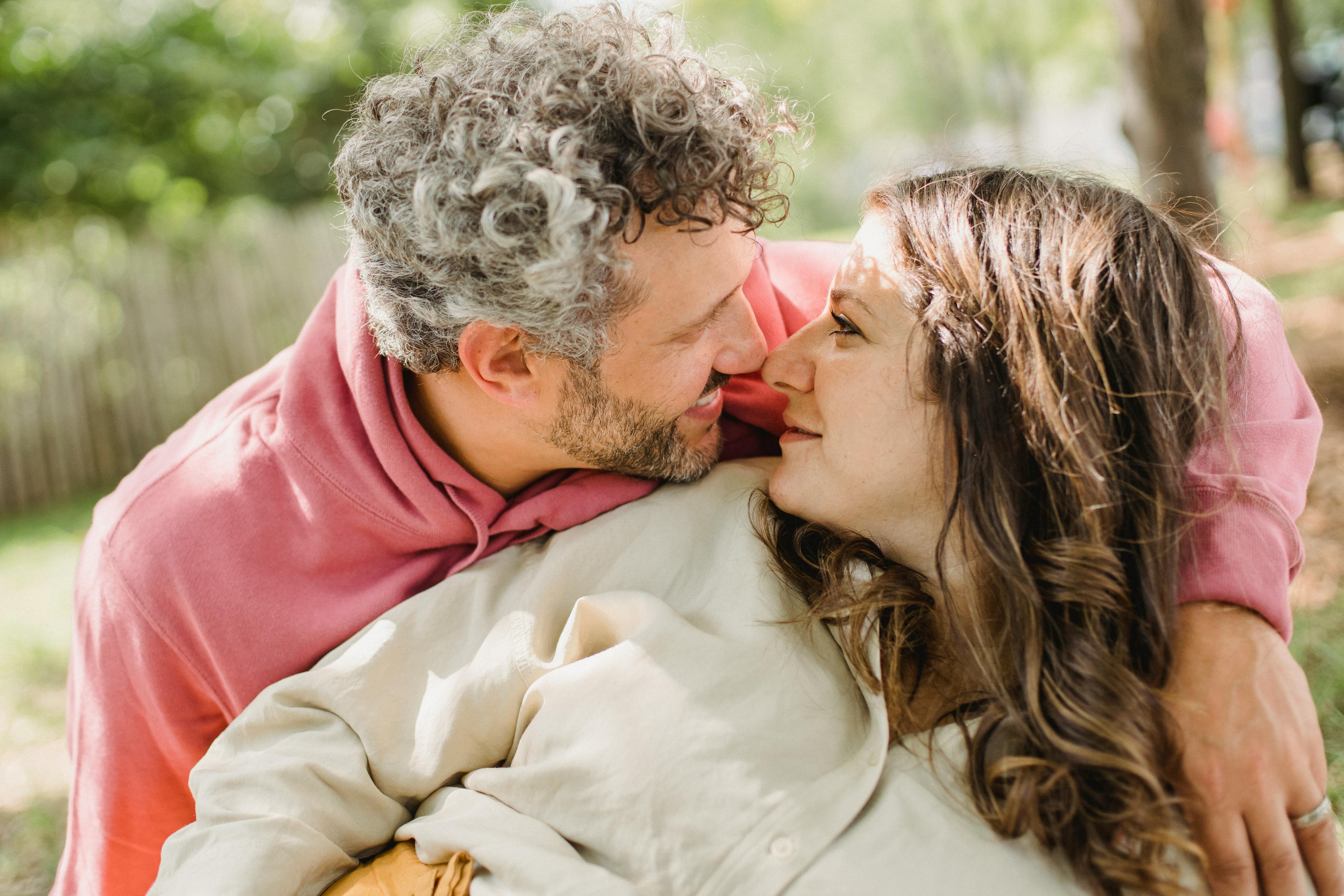 couple spending time together in backyard