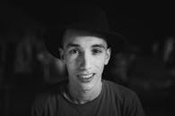 Grayscale Photo of Man