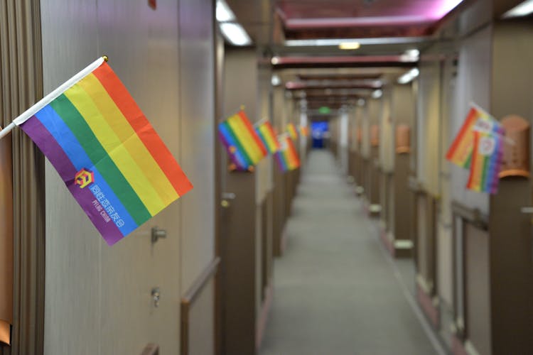 LGBT Flags In Hallway