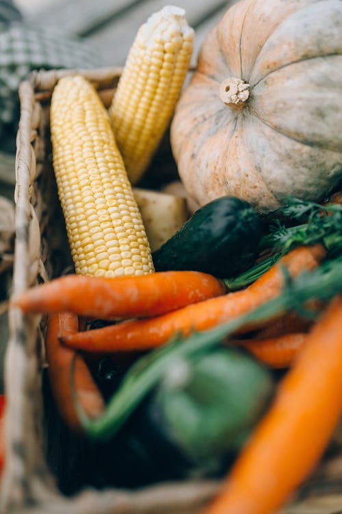 Fresh Vegetables on a Woven Basket 