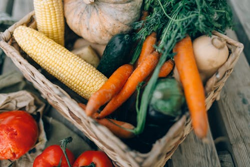 Fresh Vegetables on a Woven Basket