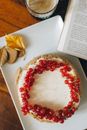 Red and White Round Cake on White Ceramic Plate