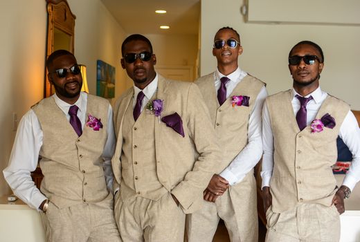 Men in Formal Wedding Attire 