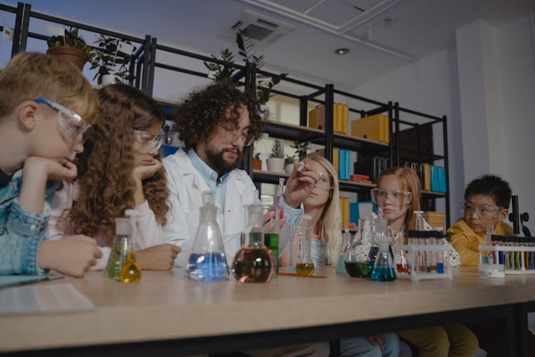 Students At A Chemistry Class