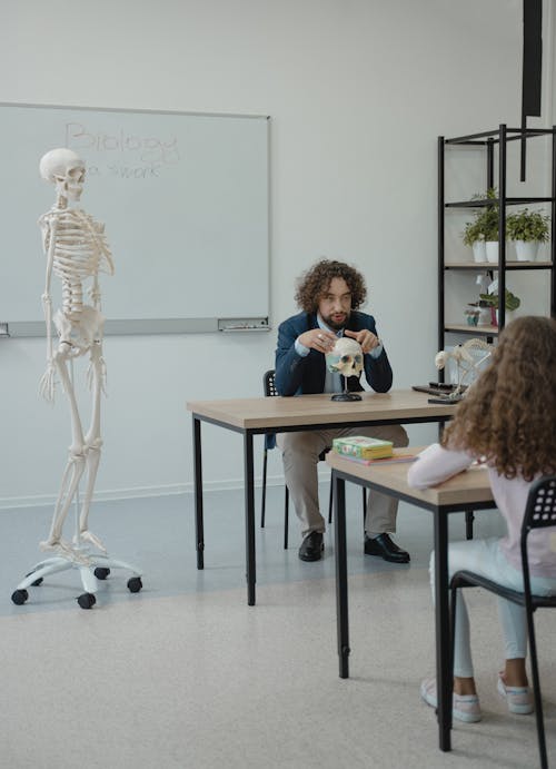 Teacher Discussing Human Anatomy