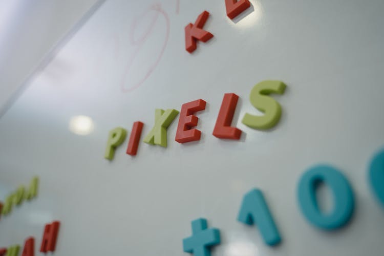 Magnetic Letters On Whiteboard