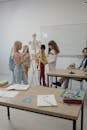 Children looking at a Skeleton Model