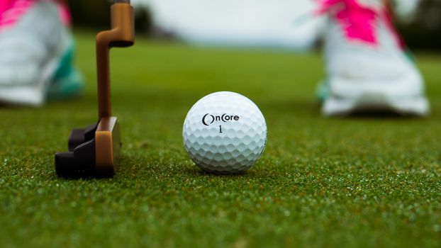 golf putter closeup