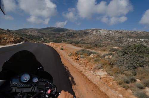 Black Motorcycle in an Asphalt Road 