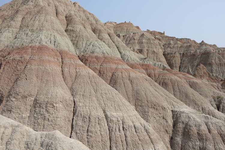 Geological Layers On Mountain Slopes