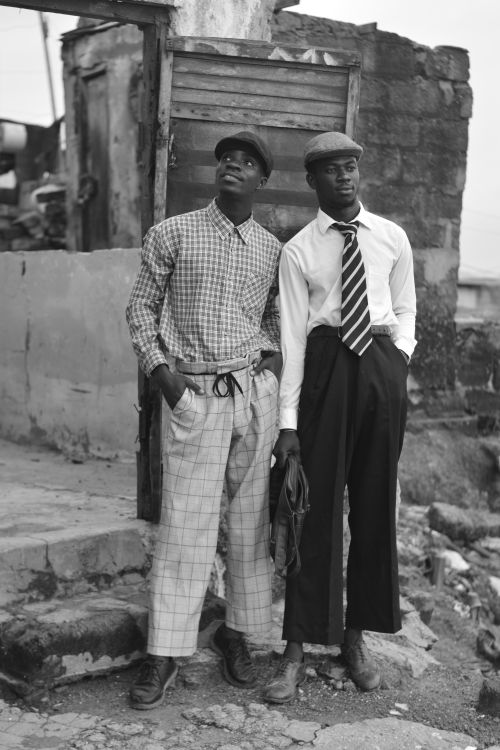 Free Stylish black men in vintage attire posing in Takoradi, Ghana. Stock Photo