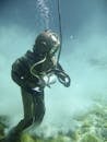 Person in Green Scuba Diving Suit