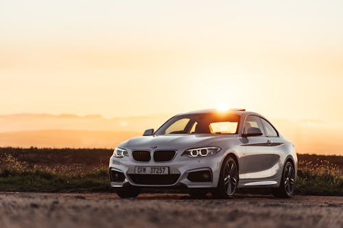 Free Parked White BMW Coupe  Stock Photo