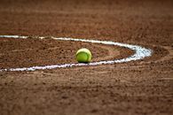Green Tennis Ball in White Circular Line