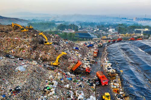 Free Aerial View of Landfill near Shore Stock Photo