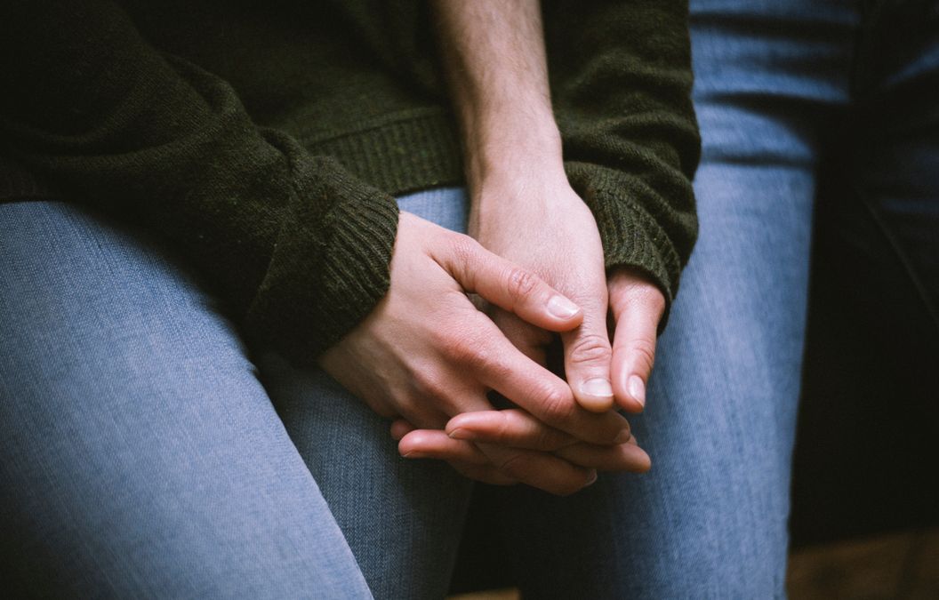 couple using dating app on smartphone